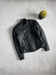 Belstaff Racing Leather Jacket Black Mens S Size F1 Formula Uno Rare Luxury - Picture 1 of 21