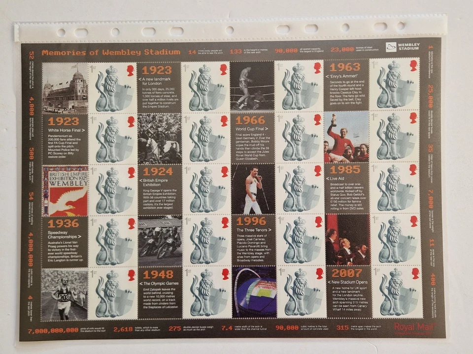 GB 2007 LS39  Royal Mail Smilers Stamp Sheet Wembley 20 x 1st stamps - Image 1 of 1