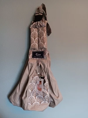 NWT Cuby Over The Shoulder Baby Sling 5 Carrying Positions Gray Trees And Bears - Image 1 of 4