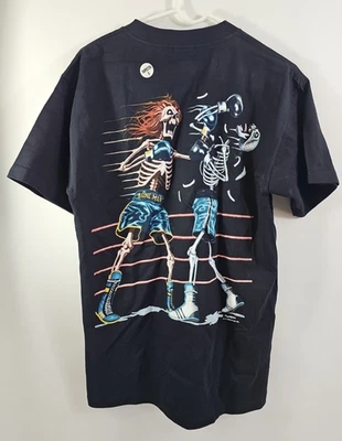 Ropa deportiva original Bone Man Skeleton ~ Boxeo ~ Camiseta, ~ Negra ~ Talla grande Foto 1 de 4