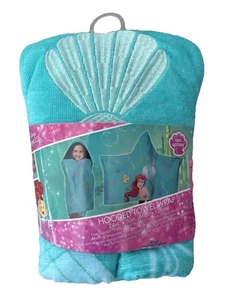 NEU Disney Arielle kleine Meerjungfrau Kinder Badetuch mit Kapuze 24 x 50 Zoll 100 % Baumwolle Angebot! - Bild 1 von 3