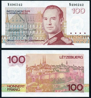 Luxembourg 100 francs 1993 Grand Duke Jean & Luxembourg Ville P58b UNC - Image 1 of 4