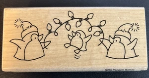 Stampendous Pinguin Pals Jeux de Pingouin Monté sur Bois Caoutchouc Timbre N206 Vacances - Photo 1/3