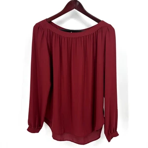 NUEVO CON ETIQUETAS Blusa Ann Taylor Loft Top Mediana Roja Pullover Mujer Informal Poliéster - Imagen 1 de 12