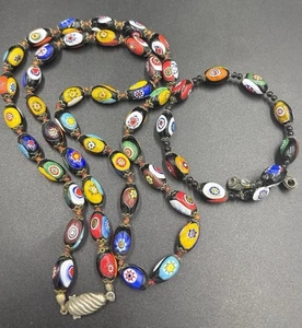 Vintage Murano Millefiori Glass Bead Necklace & Bracelet Set Venetian 1950s - Bild 1 von 13