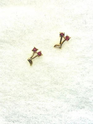 Ariel Gordon 14K Yellow Gold Ruby Cherry Bomb Earrings - Image 1 of 4