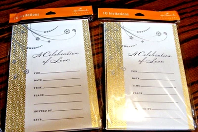 Juego (2) Paquetes de Tarjetas de Invitación Estacionarias Sello "Celebración del Amor" EE. UU. 862 Foto 1 de 2