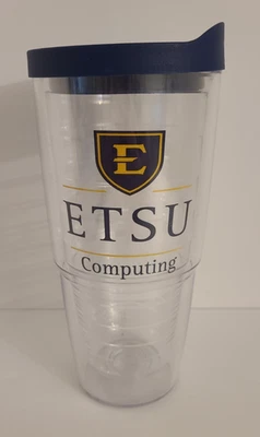 Стакан ETSU Computing Tervis 24 унции с синей крышкой, отличное состояние товара - Изображение 1 из 4