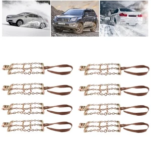 ˘8 Packs Tire Snow Chain Anti Slip Wheel Traction Chains For 165mm-265mm Tyres - Picture 1 of 12