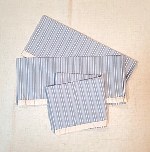 Ralph Lauren ** 3 Standard Kissenbezüge ** blaue Nadelstreifen m. Rüsche * USA - Bild 1 von 3