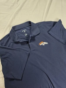 Denver Broncos Shirt Herren Large Blau NFL Football Polo Golf Antigua Kurzarm - Bild 1 von 10