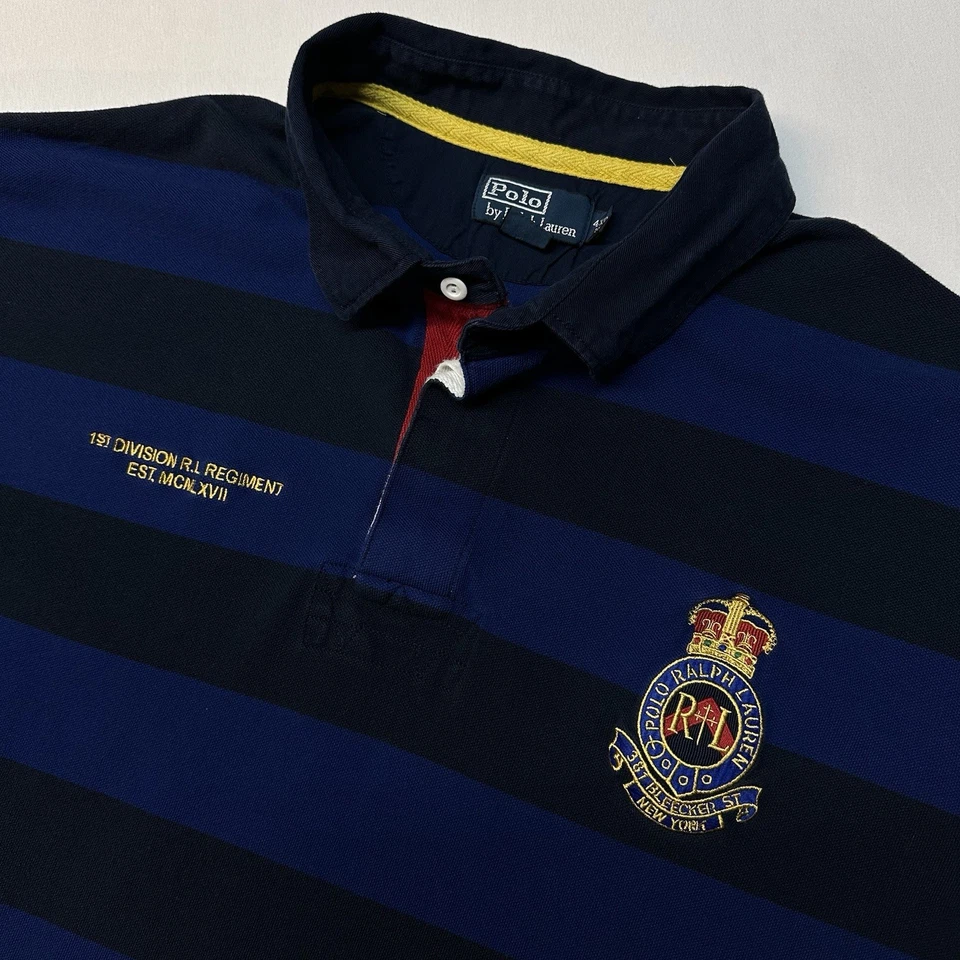 Polo Ralph Lauren Shirt Men's 4XB Big Blue 1st Division R.L Regiment Rugby - Image 1 of 4