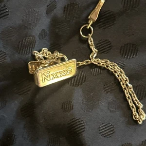Vintage NIXXO Beeper / Pager Gold Chain w/ Clip 9'' Gold Tone Jewelry - Zdjęcie 1 z 3