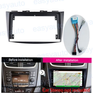 Cuadro de tablero estéreo de radio de coche de 9"" panel de fascia con arnés para Suzuki Swift 2012~17 - Imagen 1 de 6