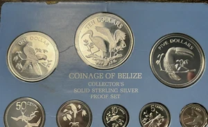 1980 Belize Sterling Silver Proof Set 2.92ozt ASW Toucan Macaw Low Mintage 1826 - Picture 1 of 4