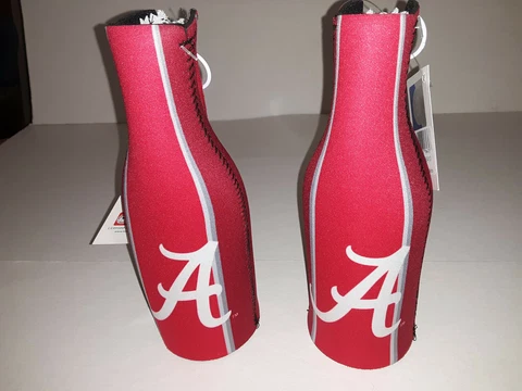Alabama Crimson Tide  Zip - Up Bottle Koozie  stripe Cover