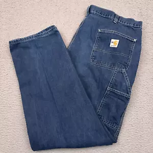 Carhartt FR Jeans Herren 41x33 Flame Resistant Carpenter Pocket Blue Denim 290-83 - Bild 1 von 11