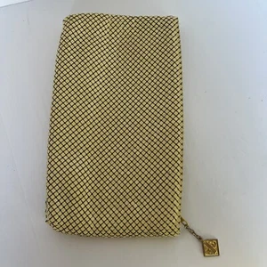 Vintage 80er Jahre gestempelt WHITING & DAVIS senfgelb Netz Clutch Handtasche Abendtasche - Bild 1 von 7