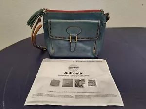 Autentica borsa a tracolla Dooney & Bourke blu fiorentina in pelle con certificato di autenticità - Foto 1 di 16