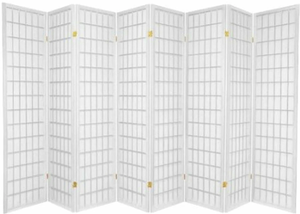 Privacy Screen Room Divider Folding Panels Asian Japanese Shoji Style White - Image 1 of 1