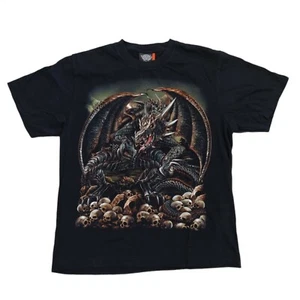 Vintage Rock Eagle Dragon and Skulls graphic Shirt Single Stitch Double Sided L - Picture 1 of 7