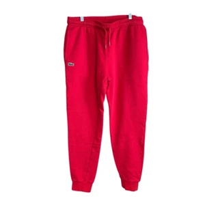Lacoste Trainingshose Jogginghose S/M (ohne Etikett) rot Tapered Fit Fleece - Bild 1 von 9