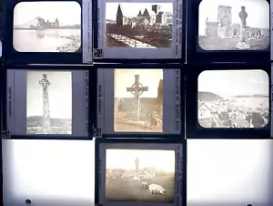SET 7 DIAPOSITIVE IN VETRO LANTERNA MAGICA SCOZIA VINTAGE DI FOTOGRAFIA ORIGINALE - Foto 1 di 11