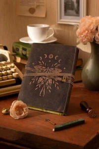 400 Pages Large Luna Moth Spell Book Leather Journal - Luna Moth Magic Journal - Picture 1 of 7