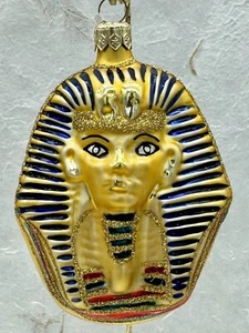 Vintage Czech Republic Sphinx RAMSES Ornament Egyptian Pharaoh Hand Blown Glass - Picture 1 of 17