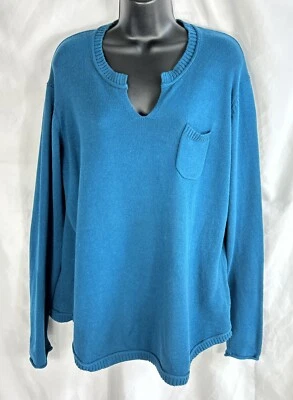 Suéter Clásico Informal Natural Reflections Azul Teal Para Mujer Talla Grande 1X Foto 1 de 4