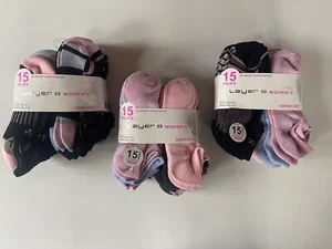LAYER 8 No Show Socks 15 Pack Cushion Qwick-Dry Women Sock Sz 9-11 - Picture 1 of 14