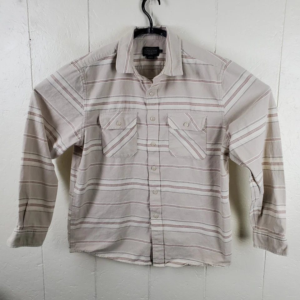 Pendleton Button Up Shirt Mens Extra Large Beige Stripe Collared Long Sleeve - Image 1 of 4