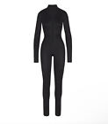 Skims New All In One Shine Mock Neck Zip Up Long Sleeve Jumpsuit Size S Sold Out