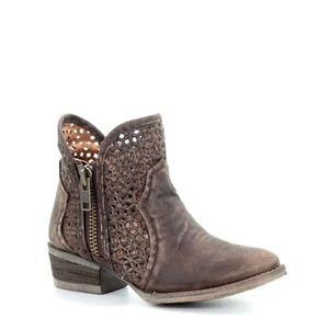 Circle G by Corral Ladies Brown Cutout Shortie Boots Q5019 - Picture 1 of 6