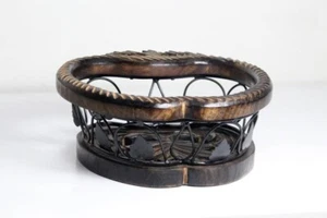 Handmade Apple-Shaped Wooden & Iron Fruit Basket – Home Decor & Perfect Gifted - Picture 1 of 9