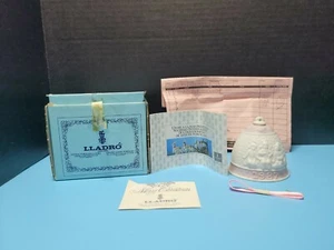 1987 Lladro Porzellan Glocke mit Box & Papieren Weihnachtsschmuck rosa Borte - Bild 1 von 14