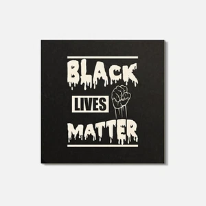Black Lives Matter 4'' X 4'' Square Wooden Coaster - Picture 1 of 3