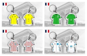 Tour de France t-shirt/jersey keyring Yellow, Polka Dot, Green, White - Picture 1 of 25