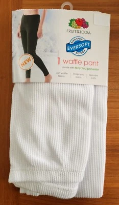 Fruit of the Loom Mujer Eversoft BLANCO Waffle Pantalones Ropa Interior Larga Térmica Foto 1 de 4