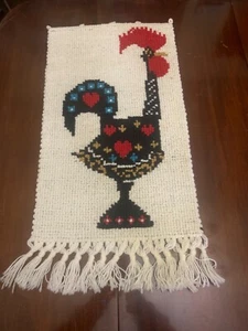 Vintage Barcelos Portuguese Rooster Textile Wall Hanging - Picture 1 of 2