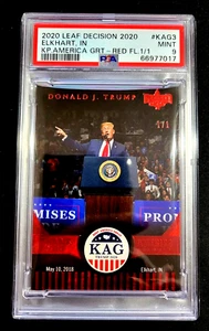 ROTE FOLIE 1/1 PSA 9 NEUWERTIG 2020 DONALD TRUMP BLATT ENTSCHEIDUNG HALTEN USA GR8 G4617E11121 - Bild 1 von 3