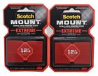 3M Scotch Mount Extreme Double-Sided Mounting Strips 1 in x 3 in 8pk Lot of 2