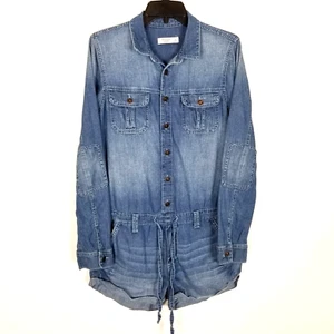 ABERCROMBIE & FITCH Denim Shorts Romper Woman's Size M Festivals Summercore - Picture 1 of 7