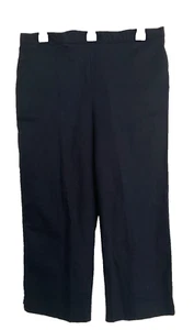 Alfred Dunner Capri Pants Size 12 Dark Blue Button Cuffs Elastic Back Panel 71 - Picture 1 of 10