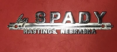 Vintage BY SPADY Dealership Badge Emblem Auto Plaque Decor Hastings NE. - Image 1 of 3