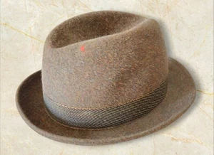 Vintage Mens Small Rothschild Knox Foxhound Fur Felt Fedora Hat 7 3/4" x 6 3/4" - Picture 1 of 6