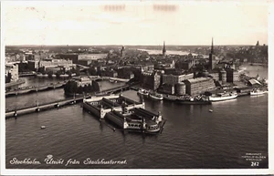 Sweden Stockholm Utsikt fran Stadshustornet Vintage RPPC  B214 - Picture 1 of 2