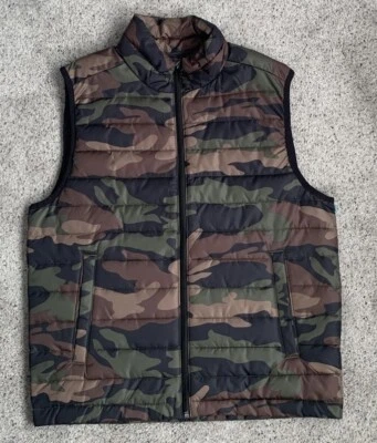 Мужской стеганый камуфляжный пуховик из полиэстера с карманами маленький - Изображение 1 из 4