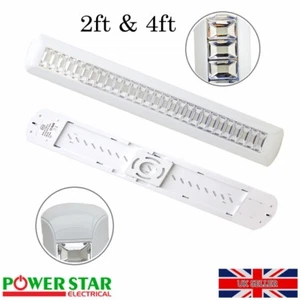 Slimline Led Batten Tira de Luz 16W 32W Comercial Blanco Frío 2 ft 4 ft Techo - Imagen 1 de 8