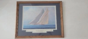 GERAHMTER YACHTS OF THE AMERICA CUP THE RACING CUTTERS SIGNIERTER SONDEREDITION DRUCK - Bild 1 von 4